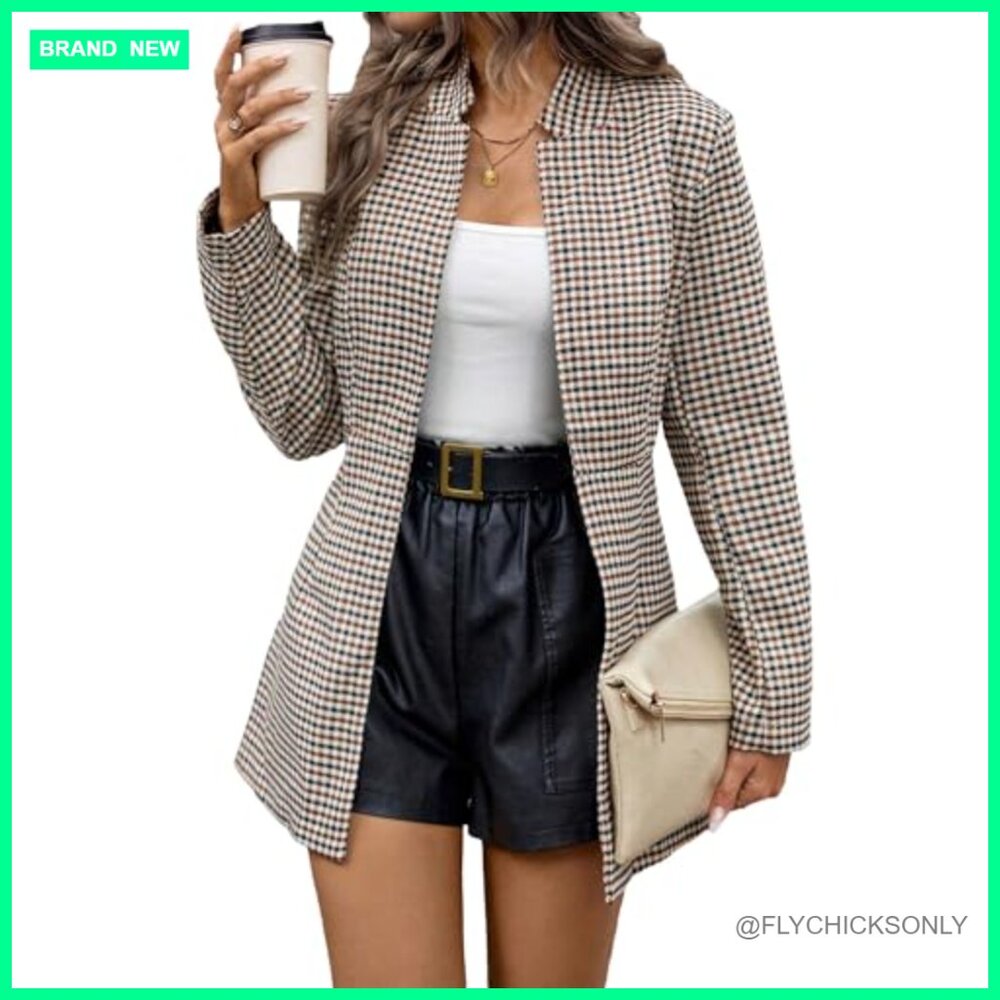 Polyester Blend Long Blazer Jacket Notch Lapel Op… - image 5